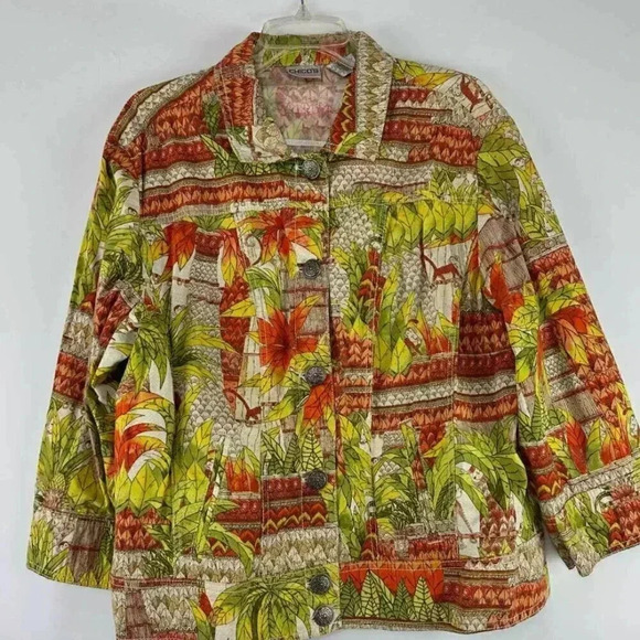 Chico's Jackets & Blazers - Chicos Jacket Tropical Jungle Size 3